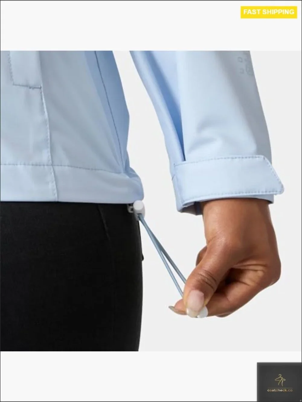 Waterproof Rain Jacket with Adjustable Cuffs Machine Washable Regular Fit - Picture 6 of 7